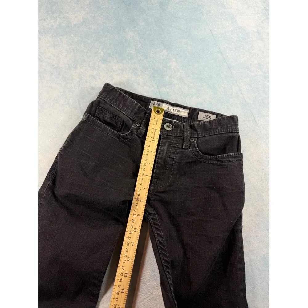 BKE Aiden Bootleg Jeans Boys 25S Black Excellent Stretch Denim Embroidered